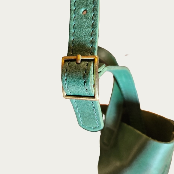 Portland Leather Cowboy Mint Mini Crossbody Tote Bag with Minimalist Design, EUC - Picture 5 of 17